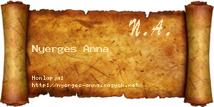 Nyerges Anna névjegykártya