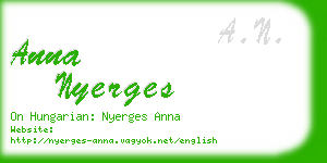 anna nyerges business card